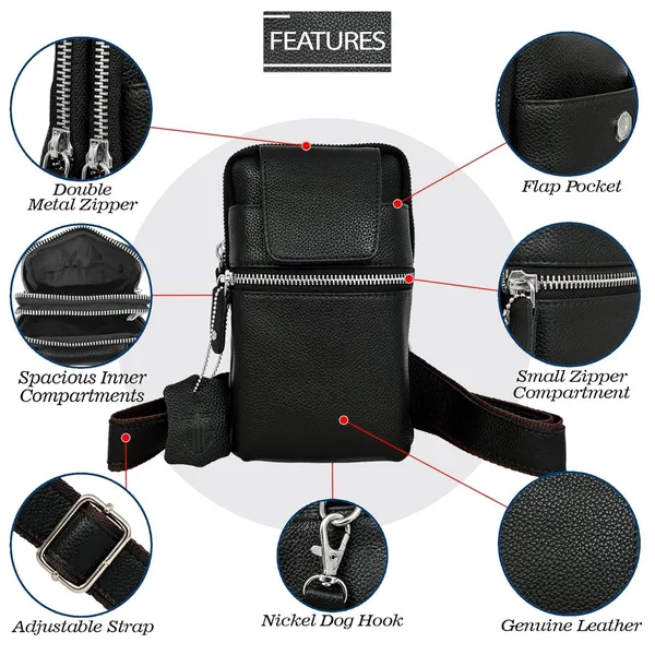 Genuine_Leather_Waist_Bag_for_Men_&_Women,_Stylish_Waterproof_Fanny_Pack_with_Magnetic_Flap,_Sling_&_Belt_Clip,_Crossbody_Holster_Pouch_for_Mobile,_Travel,_Hiking,_Biking,_Outdoor_Use_(19_x12_cm)