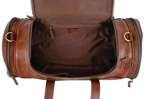 Dark_Brown_Duffle_Bag_For_Travel_Genuine_Leather_Water-Resistant_-Ideal_Cabin_Bag_For_Flight_-Men_And_Women's_Weekender_Travel_Bag_For_Luggage_Color_-_Brown