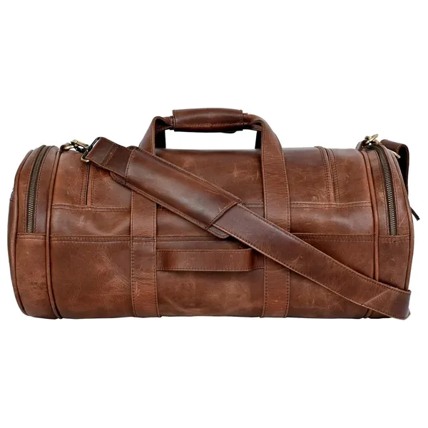 Dark_Brown_Duffle_Bag_For_Travel_Genuine_Leather_Water-Resistant_-Ideal_Cabin_Bag_For_Flight_-Men_And_Women's_Weekender_Travel_Bag_For_Luggage_Color_-_Brown