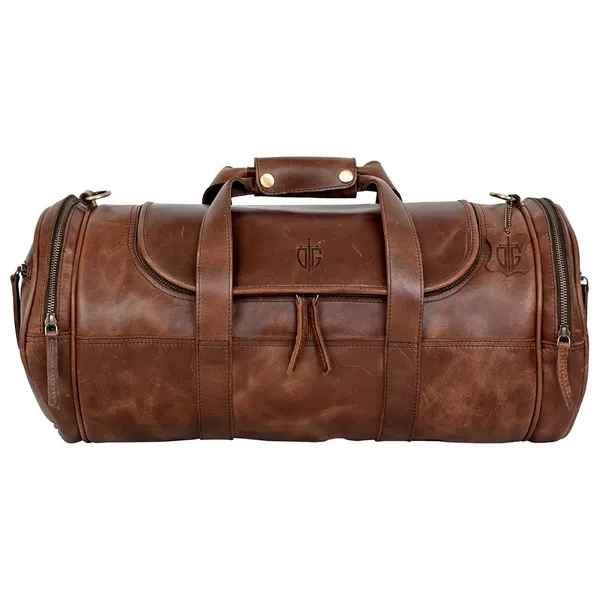 Dark_Brown_Duffle_Bag_For_Travel_Genuine_Leather_Water-Resistant_-Ideal_Cabin_Bag_For_Flight_-Men_And_Women's_Weekender_Travel_Bag_For_Luggage_Color_-_Brown