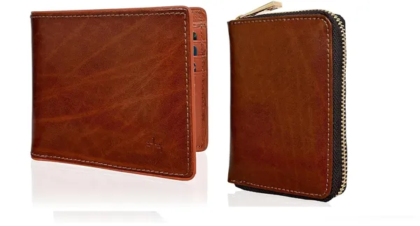 Tan_Leather_Wallet_Combo_Set_For_Men's_&_Women's