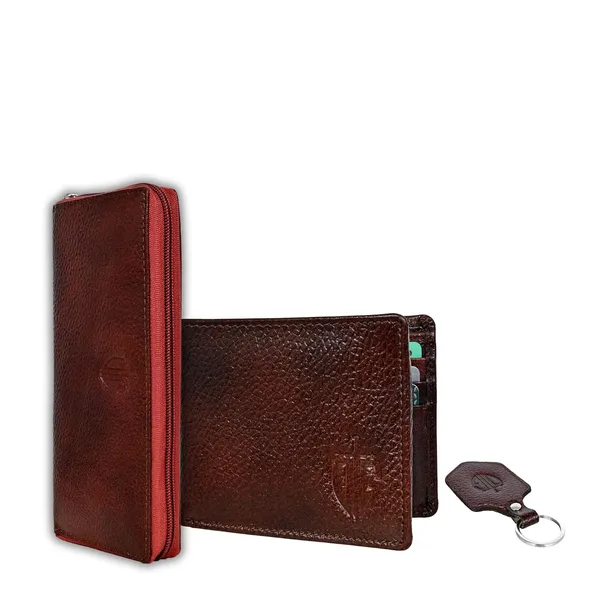 Brown_Genuine_Leather_Wallet_Combo_For_Men_&_Women_With_Keyring_|_Gift_Hamper_For_Couples_|_Elegant_Gift_Set_Perfect_For_Birthdays