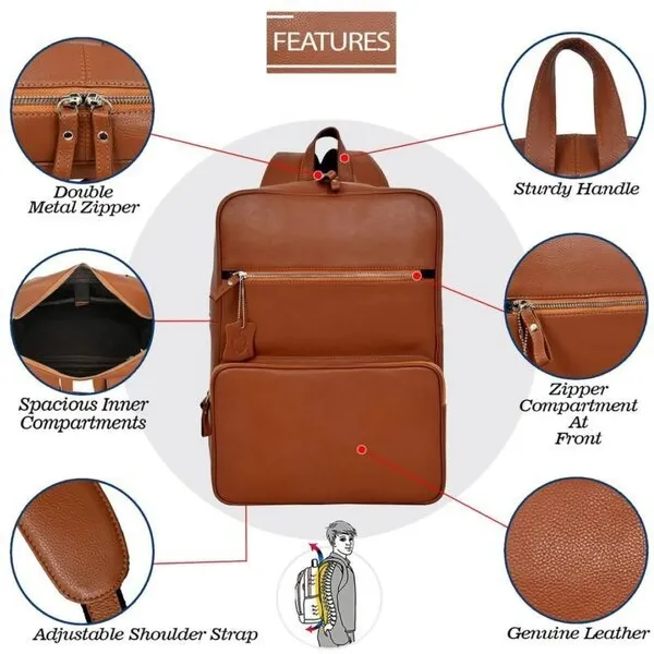 Tan_Genuine_Leather_Backpack_Bag_For_Men