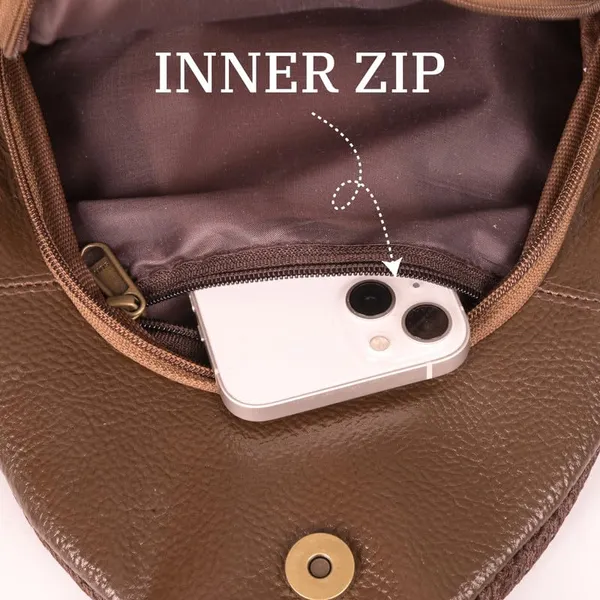 Leather_Chest_Bag_with_Adjustable_Strap,_Compact_Crossbody_Backpack_for_Daily_Use,_Plain_&_Croc_Texture_Options