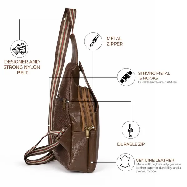 Leather_Chest_Bag_with_Adjustable_Strap,_Compact_Crossbody_Backpack_for_Daily_Use,_Plain_&_Croc_Texture_Options