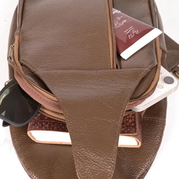 Leather_Chest_Bag_with_Adjustable_Strap,_Compact_Crossbody_Backpack_for_Daily_Use,_Plain_&_Croc_Texture_Options