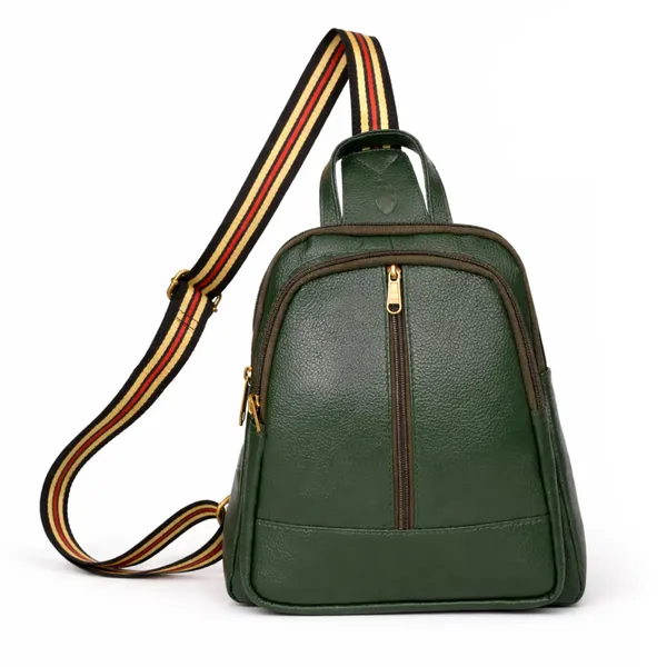 Leather_Chest_Bag_with_Adjustable_Strap,_Compact_Crossbody_Backpack_for_Daily_Use,_Plain_&_Croc_Texture_Options