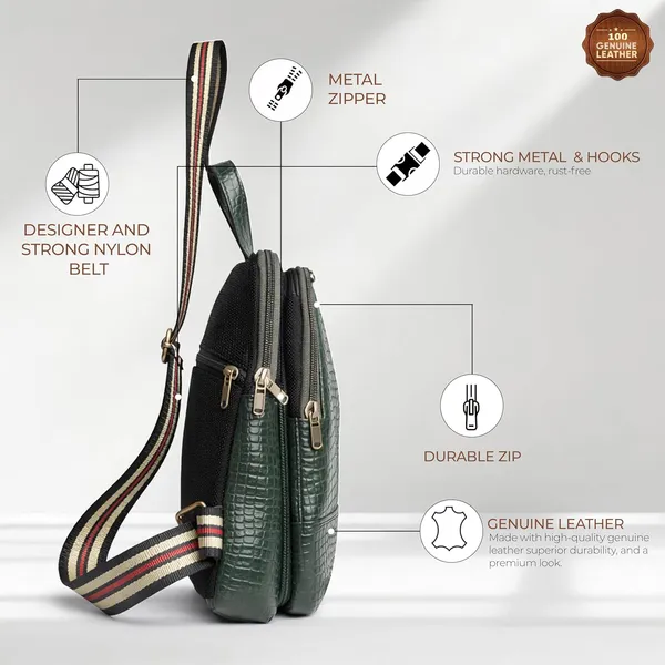 Leather_Chest_Bag_with_Adjustable_Strap,_Compact_Crossbody_Backpack_for_Daily_Use,_Plain_&_Croc_Texture_Options