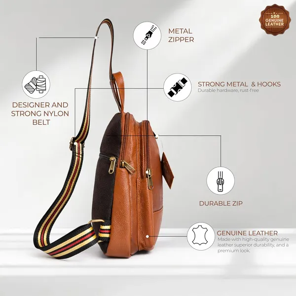 Leather_Chest_Bag_with_Adjustable_Strap,_Compact_Crossbody_Backpack_for_Daily_Use,_Plain_&_Croc_Texture_Options