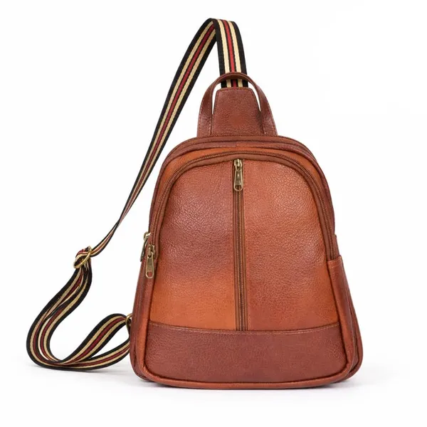 Leather_Chest_Bag_with_Adjustable_Strap,_Compact_Crossbody_Backpack_for_Daily_Use,_Plain_&_Croc_Texture_Options