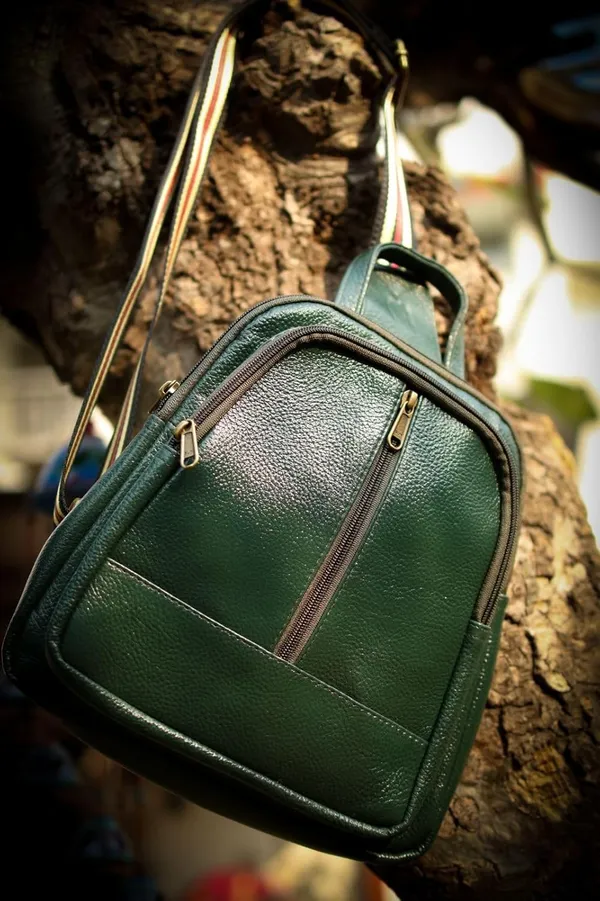 Leather_Chest_Bag_with_Adjustable_Strap,_Compact_Crossbody_Backpack_for_Daily_Use,_Plain_&_Croc_Texture_Options
