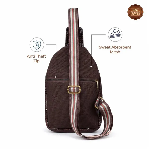 Leather_Chest_Bag_with_Adjustable_Strap,_Compact_Crossbody_Backpack_for_Daily_Use,_Plain_&_Croc_Texture_Options