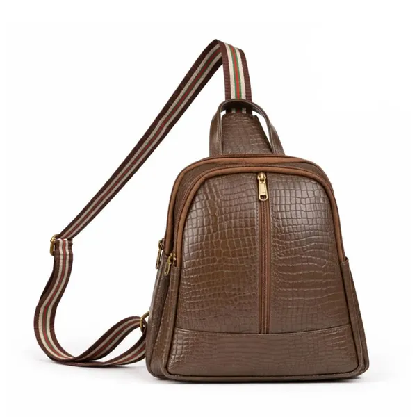 Leather_Chest_Bag_with_Adjustable_Strap,_Compact_Crossbody_Backpack_for_Daily_Use,_Plain_&_Croc_Texture_Options
