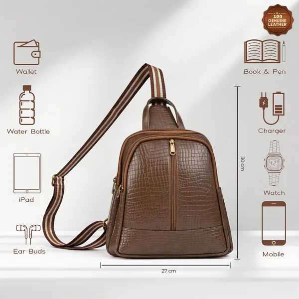 Leather_Chest_Bag_with_Adjustable_Strap,_Compact_Crossbody_Backpack_for_Daily_Use,_Plain_&_Croc_Texture_Options