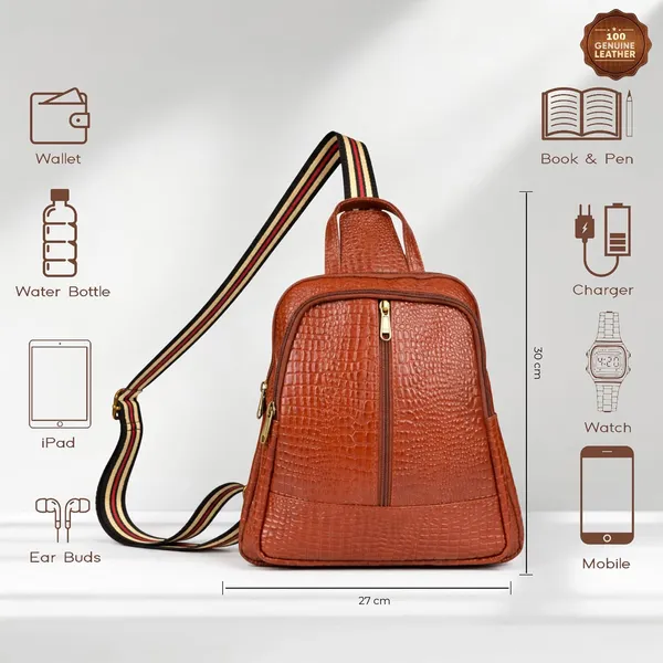 Leather_Chest_Bag_with_Adjustable_Strap,_Compact_Crossbody_Backpack_for_Daily_Use,_Plain_&_Croc_Texture_Options