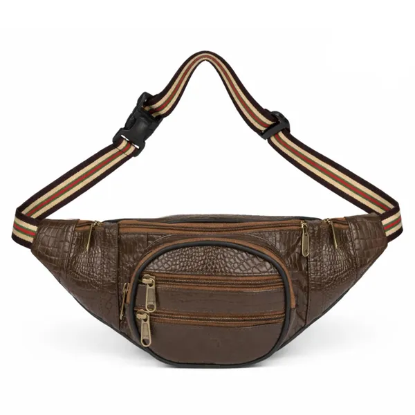 Chocolate_Leather_Waist_Bag_|_Adjustable_Belt_Bag_with_Multiple_Zip_Pockets