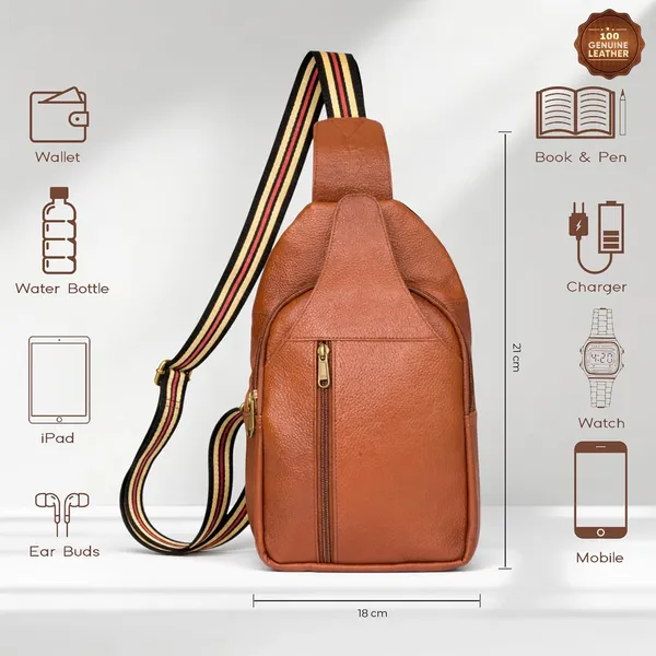 Leather_Chest_Bag_with_Adjustable_Strap,_Compact_Crossbody_Backpack_for_Daily_Use,_Plain_&_Croc_Texture_Options
