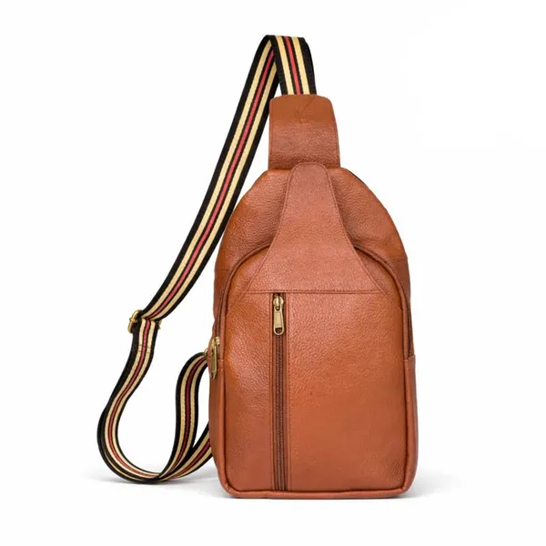 Leather_Chest_Bag_with_Adjustable_Strap,_Compact_Crossbody_Backpack_for_Daily_Use,_Plain_&_Croc_Texture_Options