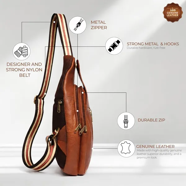 Leather_Chest_Bag_with_Adjustable_Strap,_Compact_Crossbody_Backpack_for_Daily_Use,_Plain_&_Croc_Texture_Options
