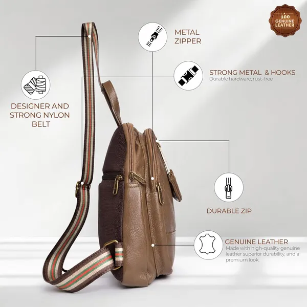 Leather_Chest_Bag_with_Adjustable_Strap,_Compact_Crossbody_Backpack_for_Daily_Use,_Plain_&_Croc_Texture_Options