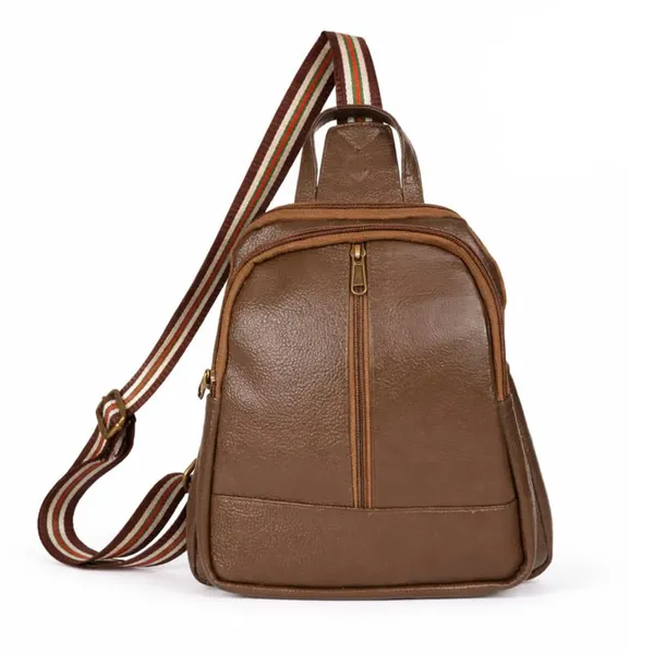 Leather_Chest_Bag_with_Adjustable_Strap,_Compact_Crossbody_Backpack_for_Daily_Use,_Plain_&_Croc_Texture_Options