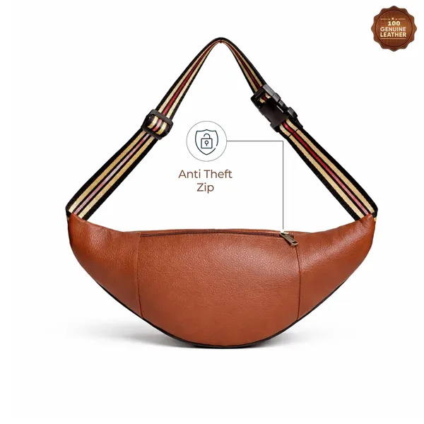 Tan_Leather_Waist_Bag_|_Adjustable_Belt_Bag_with_Multiple_Zip_Pockets