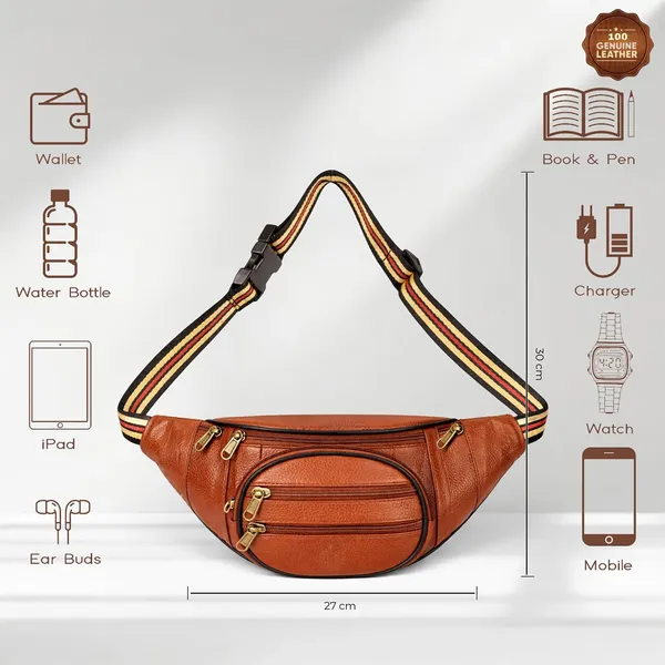 Tan_Leather_Waist_Bag_|_Adjustable_Belt_Bag_with_Multiple_Zip_Pockets