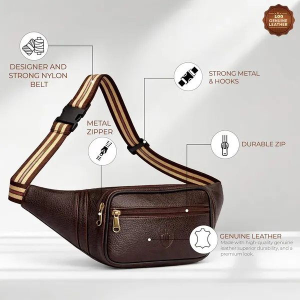 Brown_Leather_Waist_Bag_|_Adjustable_Belt_Bag_with_Multiple_Zip_Pockets