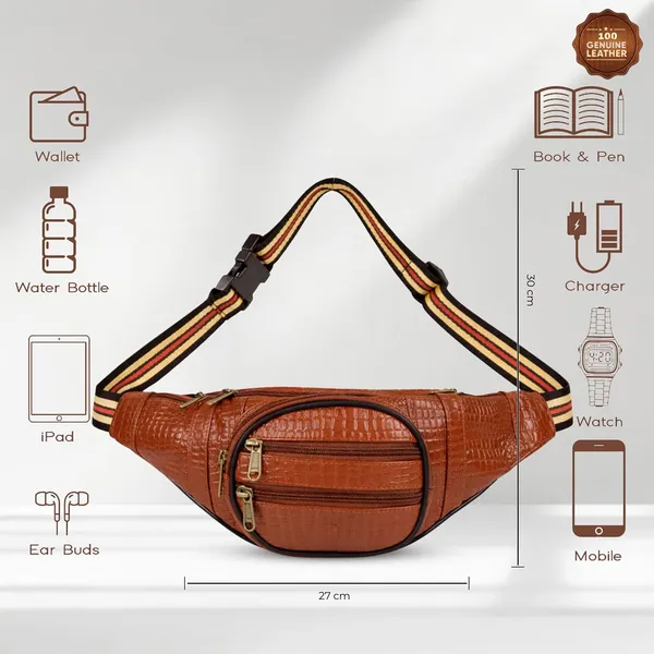 Tan_Leather_Waist_Bag_|_Adjustable_Belt_Bag_with_Multiple_Zip_Pockets