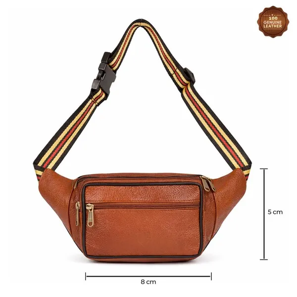 Tan_Leather_Waist_Bag_|_Adjustable_Belt_Bag_with_Multiple_Zip_Pockets