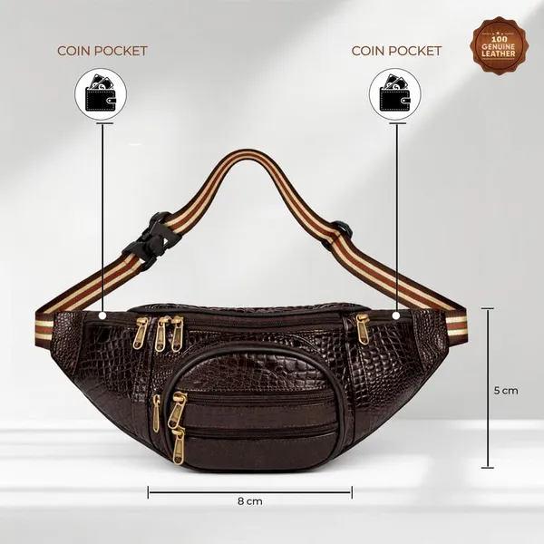 Brown_Leather_Waist_Bag_|_Adjustable_Belt_Bag_with_Multiple_Zip_Pockets