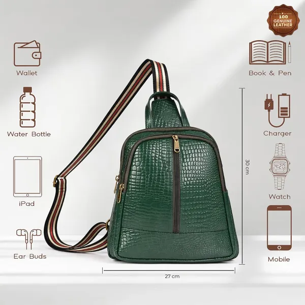 Leather_Chest_Bag_with_Adjustable_Strap,_Compact_Crossbody_Backpack_for_Daily_Use,_Plain_&_Croc_Texture_Options