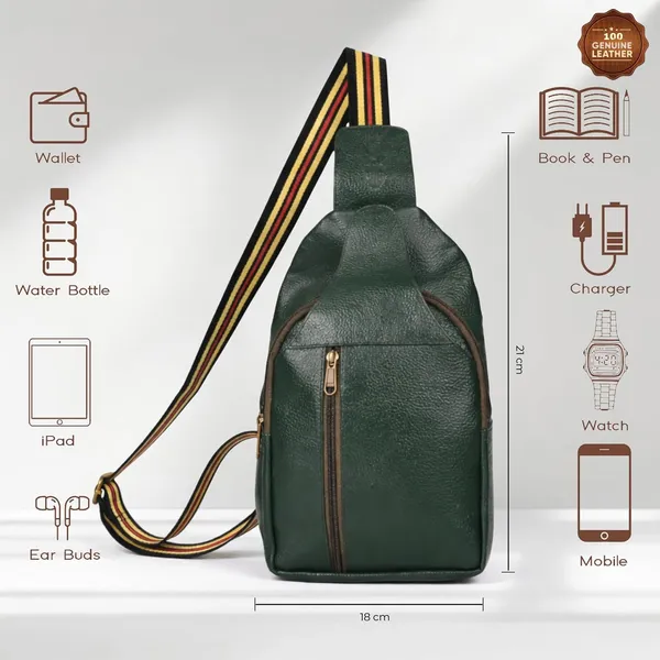 Leather_Chest_Bag_with_Adjustable_Strap,_Compact_Crossbody_Backpack_for_Daily_Use,_Plain_&_Croc_Texture_Options