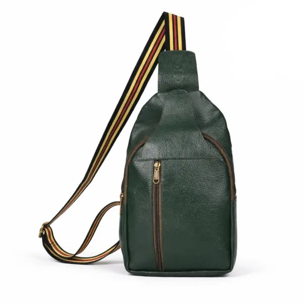 Leather_Chest_Bag_with_Adjustable_Strap,_Compact_Crossbody_Backpack_for_Daily_Use,_Plain_&_Croc_Texture_Options