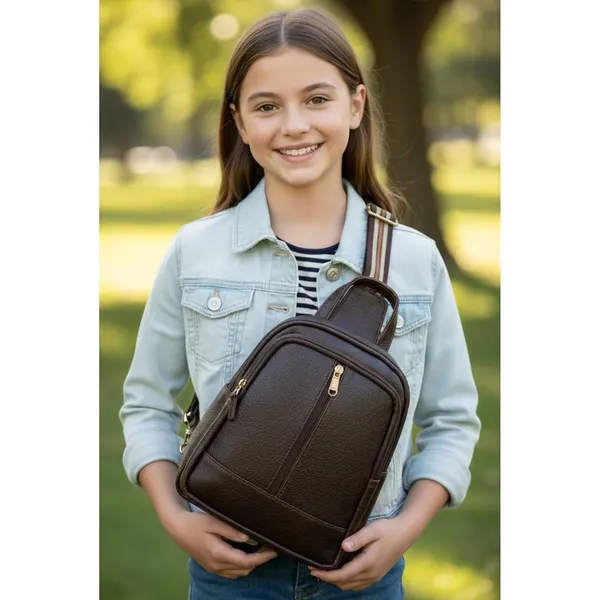 Leather_Chest_Bag_with_Adjustable_Strap,_Compact_Crossbody_Backpack_for_Daily_Use,_Plain_&_Croc_Texture_Options