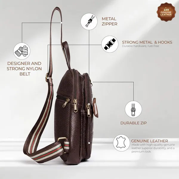 Leather_Chest_Bag_with_Adjustable_Strap,_Compact_Crossbody_Backpack_for_Daily_Use,_Plain_&_Croc_Texture_Options