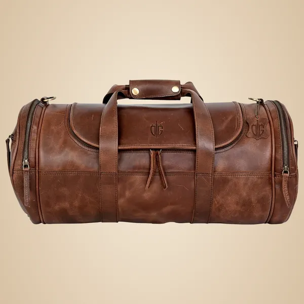 Dark_Brown_Duffle_Bag_For_Travel_Genuine_Leather_Water-Resistant_-Ideal_Cabin_Bag_For_Flight_-Men_And_Women's_Weekender_Travel_Bag_For_Luggage_Color_-_Brown