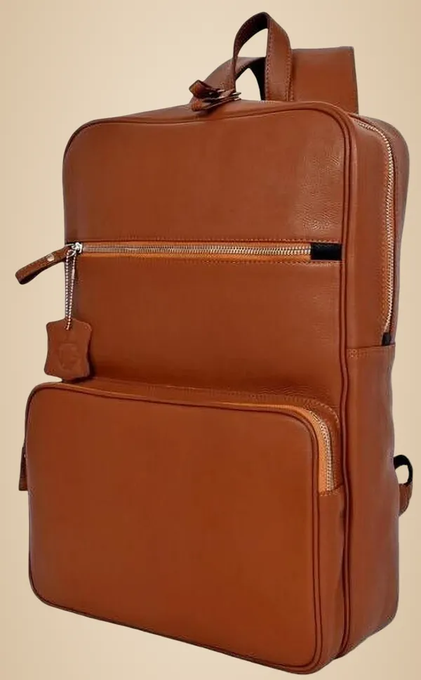 Tan_Genuine_Leather_Backpack_Bag_For_Men