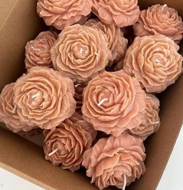 Pink_Soy_Wax_Floral_Rose_Candle_(Set_Of_2)