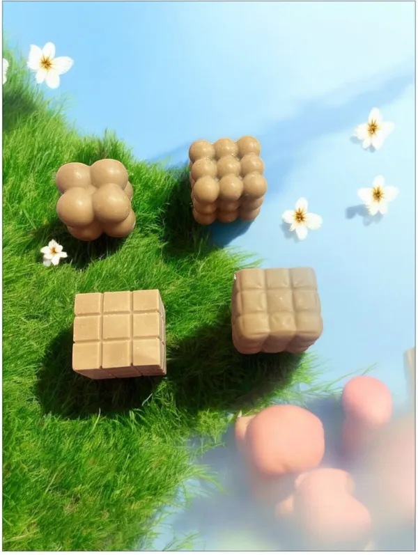 Brown_Soy_Wax_Floral_Bubble_Candle_(Set_Of_4)