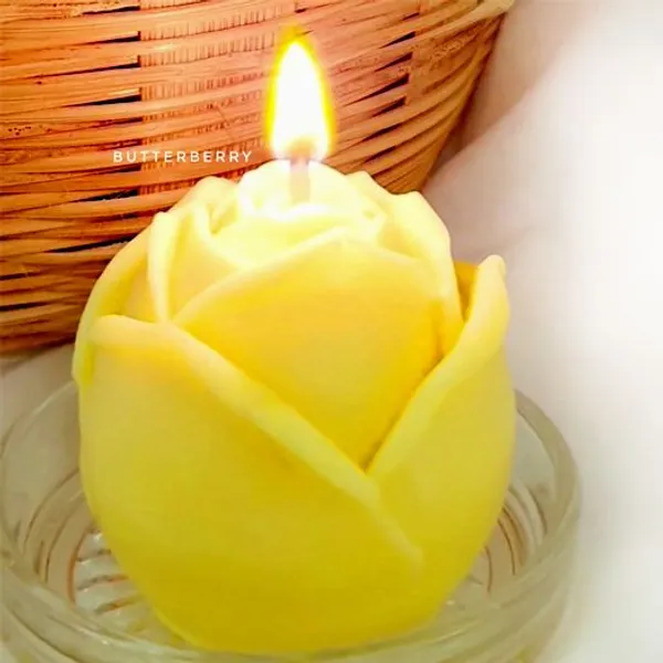 Multicolor_Soy_Wax_Floral_Rose_Candle_(Set_Of_4)