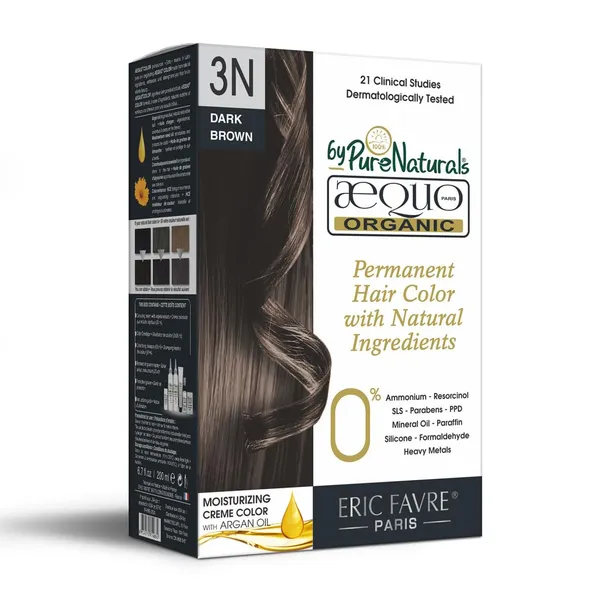 QH+_Aequo_Organic_Zero_Toxins_Permanent_Cream_Hair_Colour-_200Ml-_3N_Dark_Brown-_Pack_Of_2
