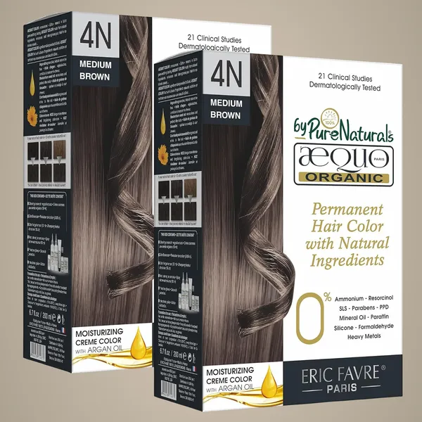 QH+_Aequo_Organic_Zero_Toxins_Permanent_Cream_Hair_Colour-_200Ml-_4N_Medium_Brown-_Pack_Of_2
