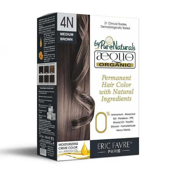 QH+_Aequo_Organic_Zero_Toxins_Permanent_Cream_Hair_Colour-_200Ml-_4N_Medium_Brown-_Pack_Of_2