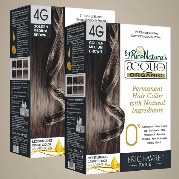 QH+_Aequo_Organic_Zero_Toxins_Permanent_Cream_Hair_Colour-_200Ml-_4G_Golden_Brown-_Pack_Of_2