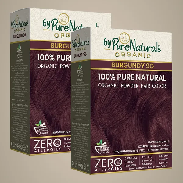 byPureNaturals_100%_Organic_Pure_Natural_Powder_Hair_Color-_120Gm-_9Bg_Burgundy-_Pack_Of_2