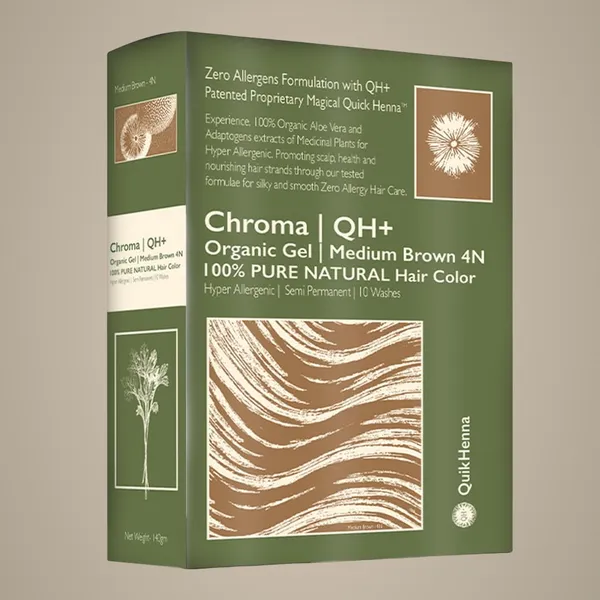 QH+_QuikHenna_CHROMA_Organic_Gel_100%_Pure_Natural_Zero_Allergens_Hair_Color-_140Gm-_4N_Medium_Brown-_Pack_Of_1