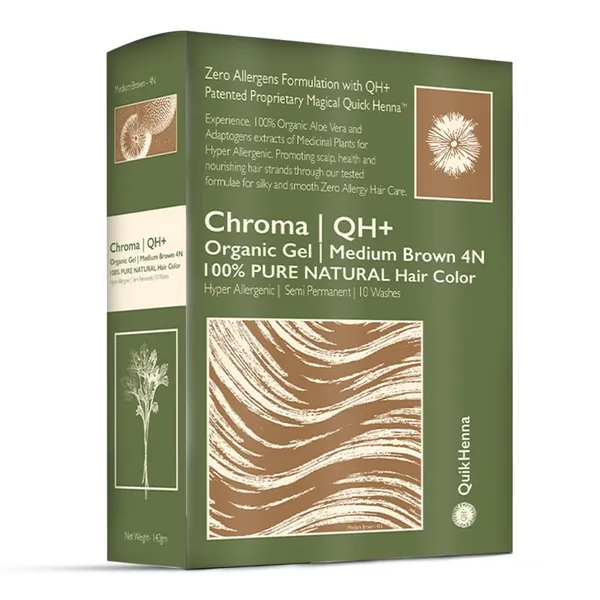 QH+_QuikHenna_CHROMA_Organic_Gel_100%_Pure_Natural_Zero_Allergens_Hair_Color-_140Gm-_4N_Medium_Brown-_Pack_Of_1