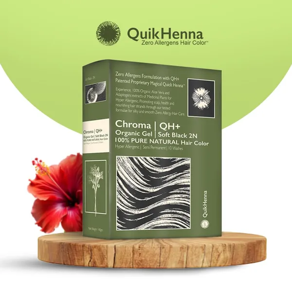 QH+_QuikHenna_CHROMA_Organic_Gel_100%_Pure_Natural_Zero_Allergens_Hair_Color-_140Gm-_2N_Soft_Black-_Pack_Of_2