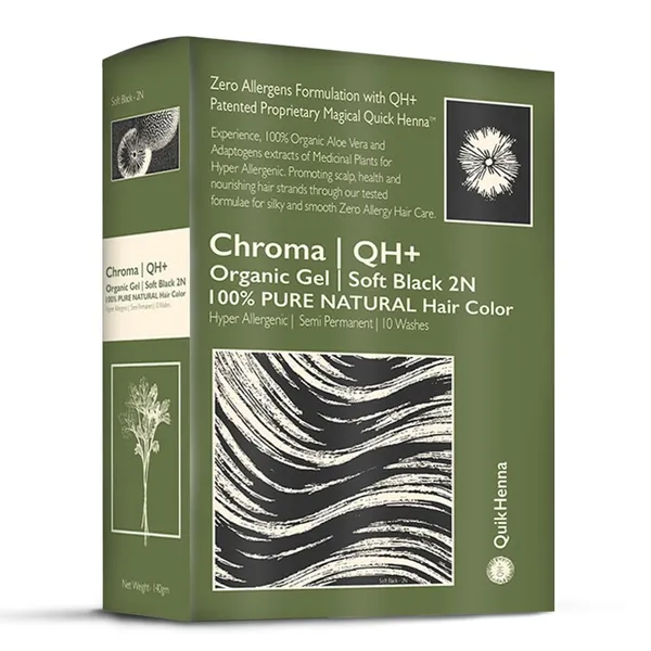 QH+_QuikHenna_CHROMA_Organic_Gel_100%_Pure_Natural_Zero_Allergens_Hair_Color-_140Gm-_2N_Soft_Black-_Pack_Of_2